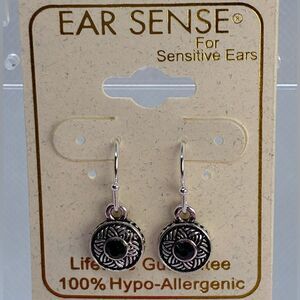 3For$20 Ear Sense Silver Black Design Dangle Earrings